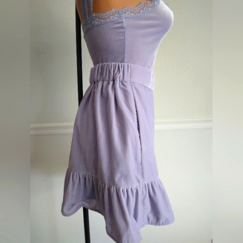 J. Crew Lilac Velvet Ruffle Skirt - Picture 5 of 6